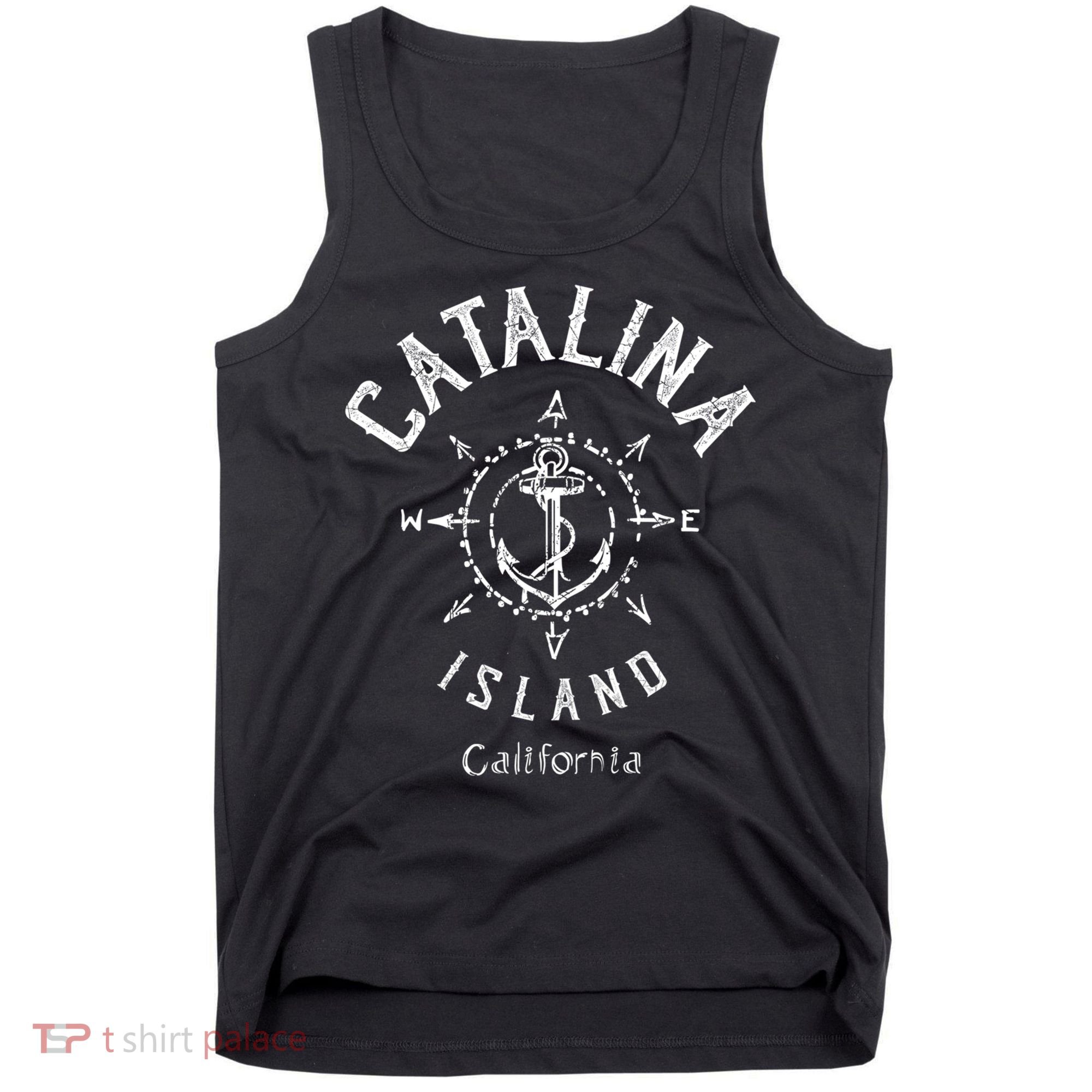Catalina Island Sailing Compass Rose Beach Boat Great Gift Tank Top