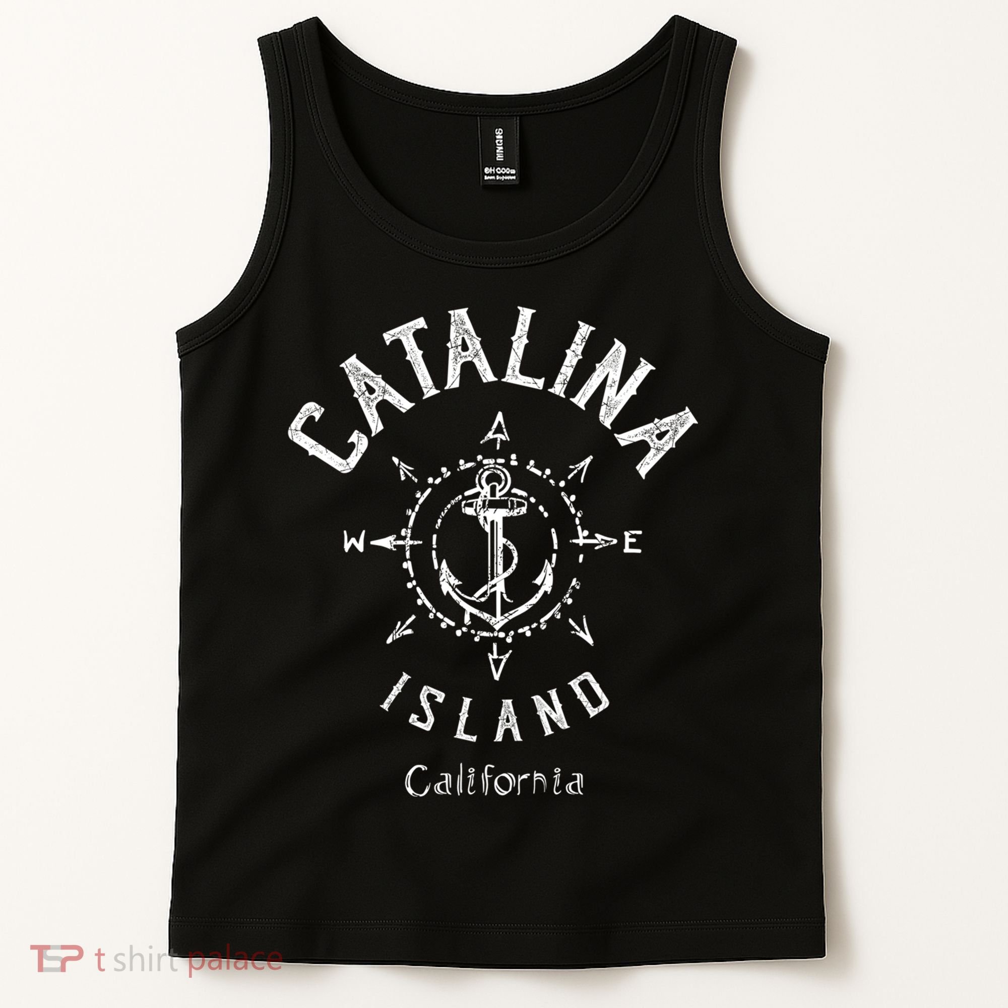 Catalina Island Sailing Compass Rose Beach Boat Great Gift Tank Top