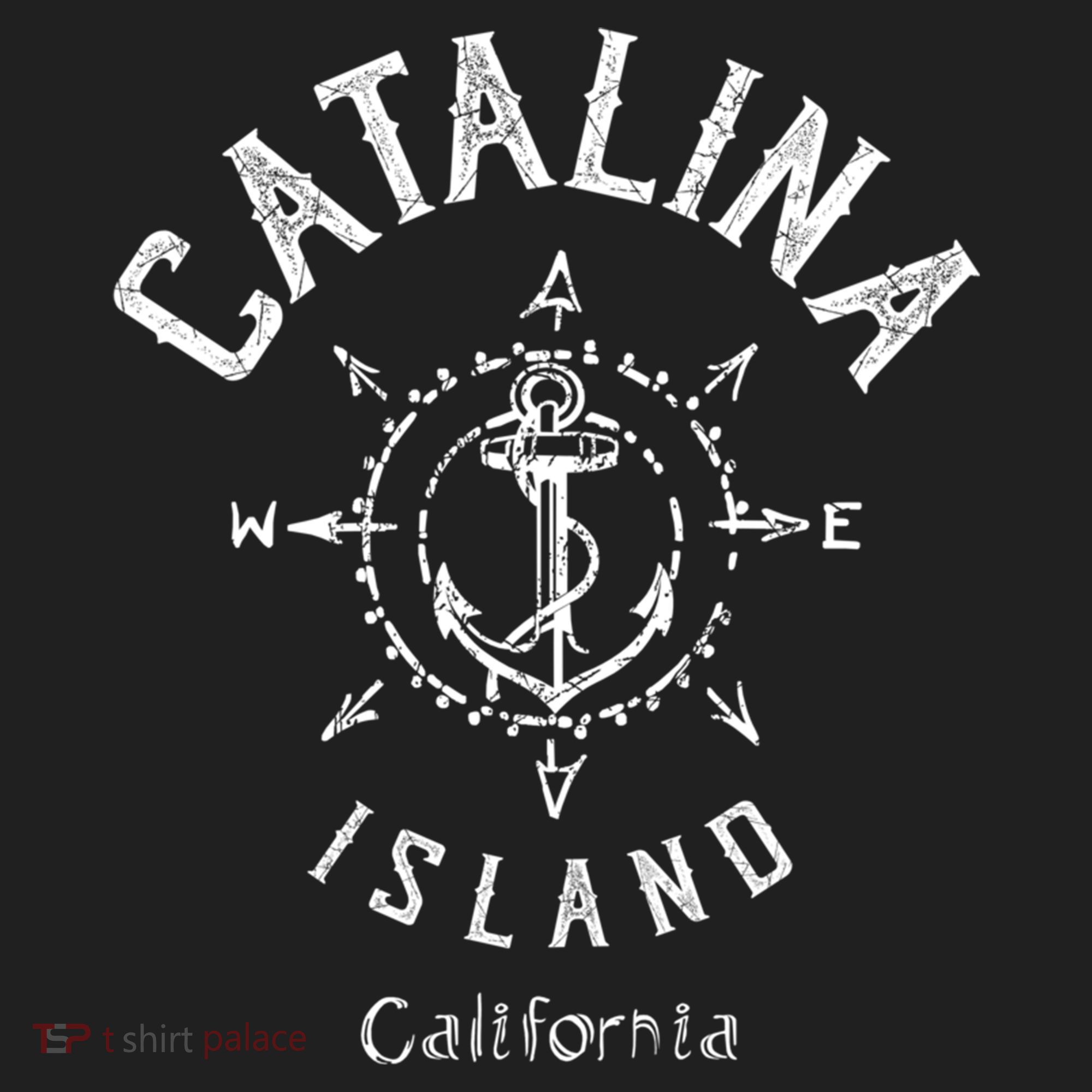 Catalina Island Sailing Compass Rose Beach Boat Great Gift Golf Towel