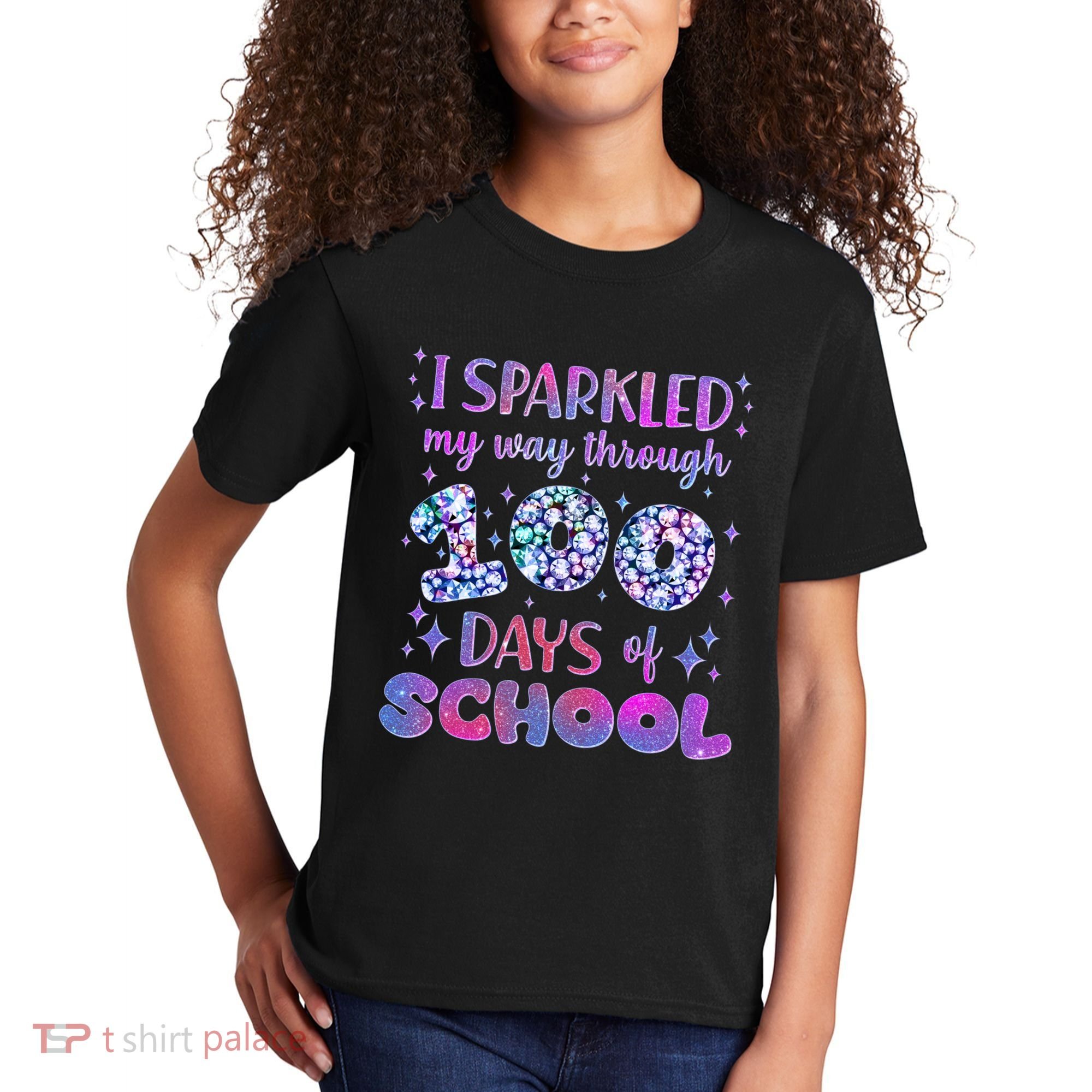 Cute I Sparkled My Way Through Days Of School Kids T-Shirt