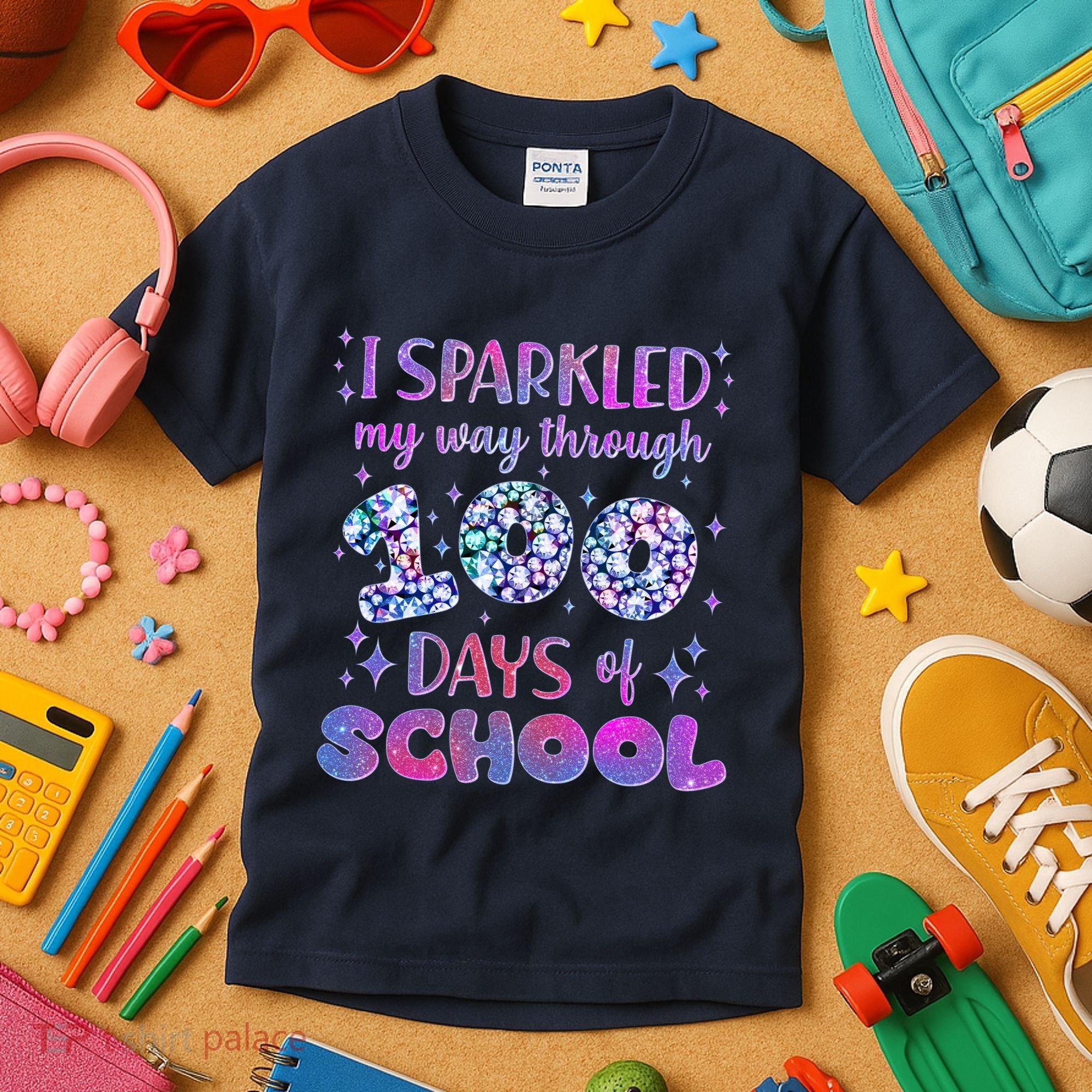 Cute I Sparkled My Way Through Days Of School Kids T-Shirt