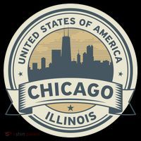 Chicago Illinois Stamp Logo USA-Made Doggie Bandana thumb 2