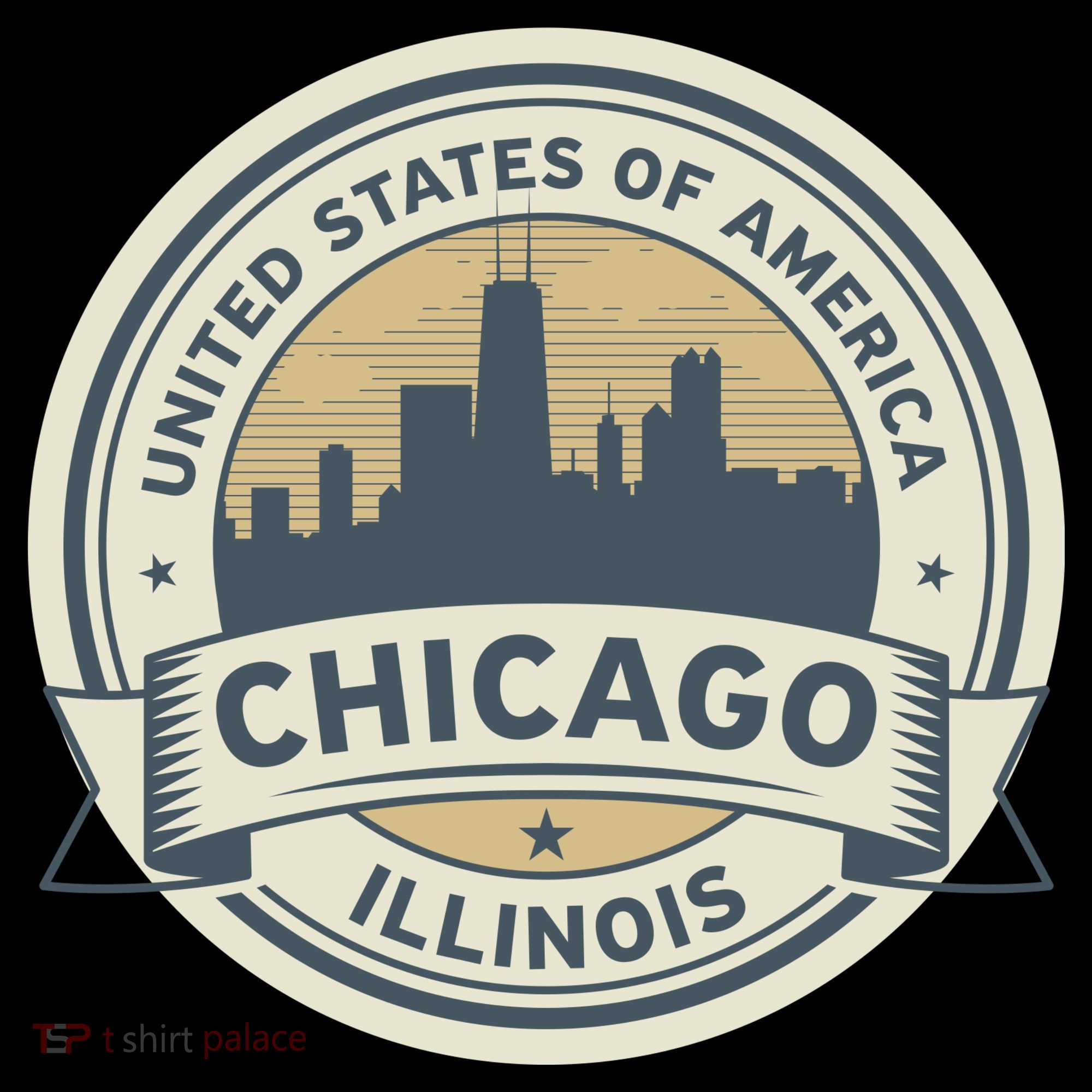 Chicago Illinois Stamp Logo Apron