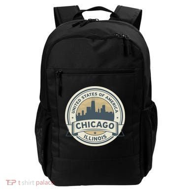 Chicago Illinois Stamp Logo Backpack