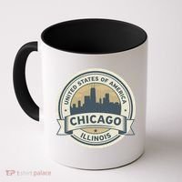 Chicago Illinois Stamp Logo Coffee Mug thumb 0