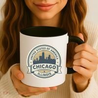 Chicago Illinois Stamp Logo Coffee Mug thumb 3