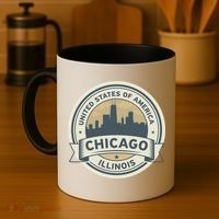 Chicago Illinois Stamp Logo Coffee Mug thumb 4