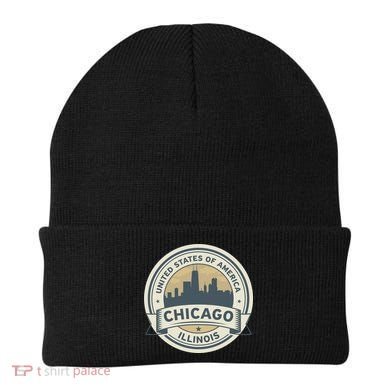 Chicago Illinois Stamp Logo Beanie