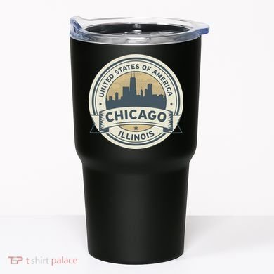Chicago Illinois Stamp Logo Tumbler
