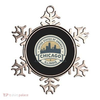 Chicago Illinois Stamp Logo Ornament