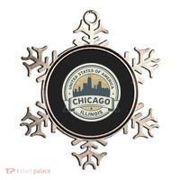 Chicago Illinois Stamp Logo Ornament thumb 0