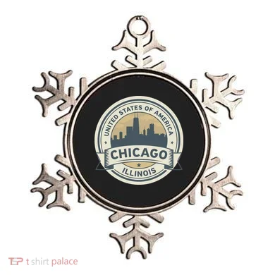 Chicago Illinois Stamp Logo Ornament