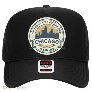 Chicago Illinois Stamp Logo Hat