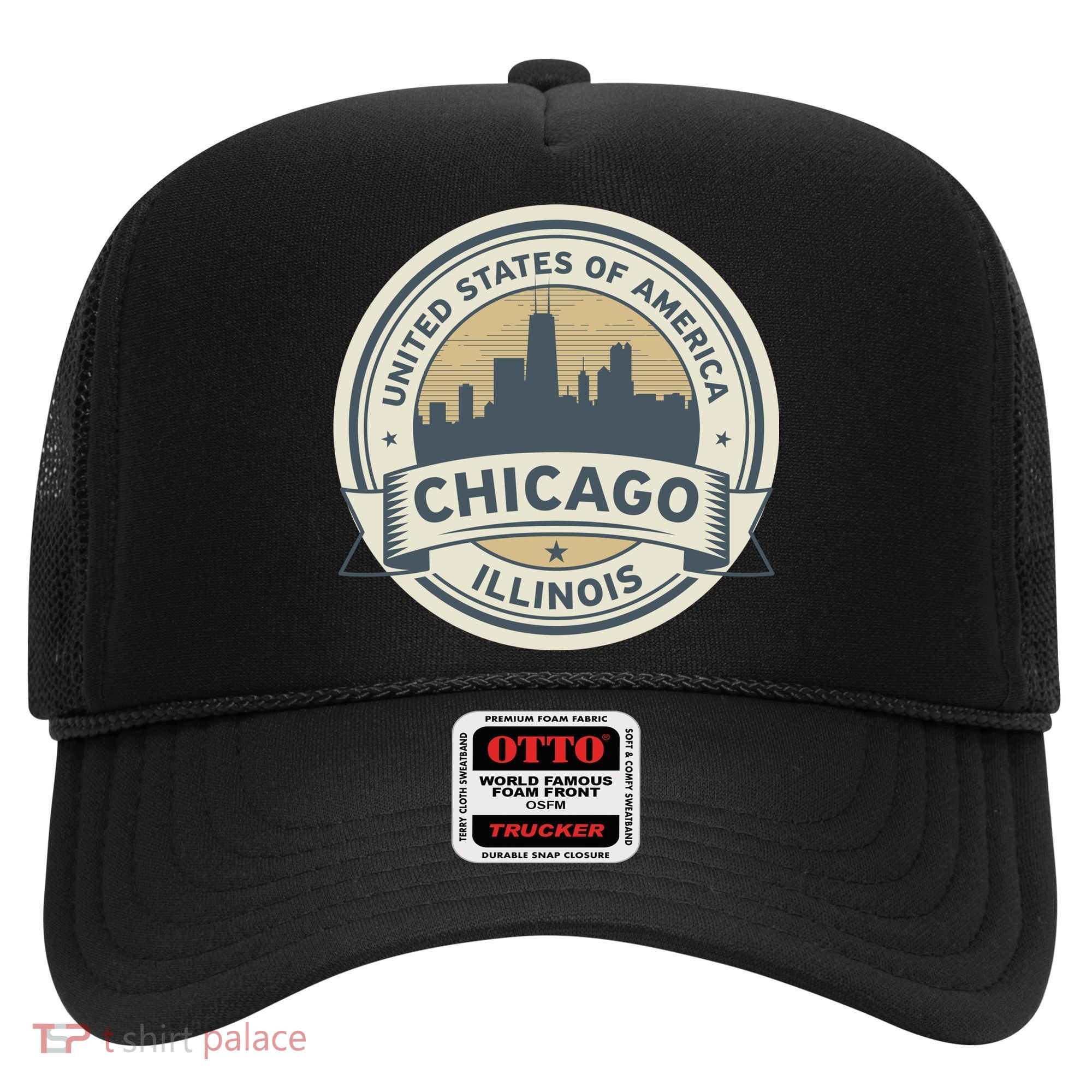 Chicago Illinois Stamp Logo Hat