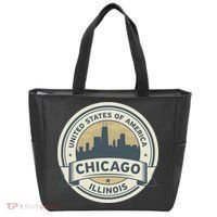 Chicago Illinois Stamp Logo Tote Bag thumb 0