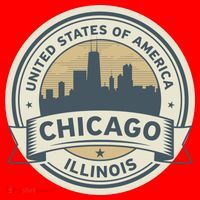 Chicago Illinois Stamp Logo Santa Hat thumb 1