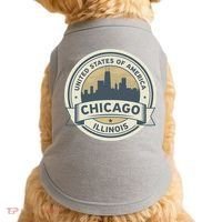 Chicago Illinois Stamp Logo Doggie Tank thumb 0