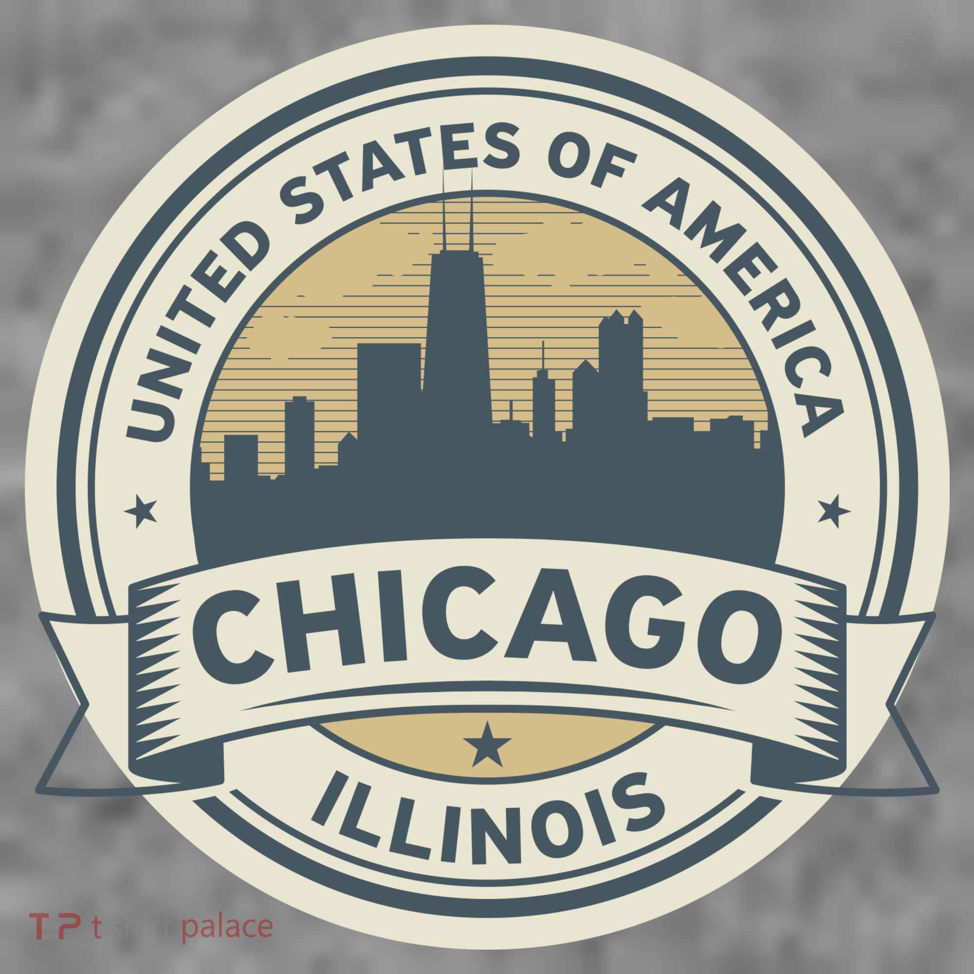 Chicago Illinois Stamp Logo Doggie Tank