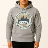 Chicago Illinois Stamp Logo Hoodie thumb 2