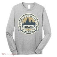 Chicago Illinois Stamp Logo Long Sleeve Shirt thumb 0