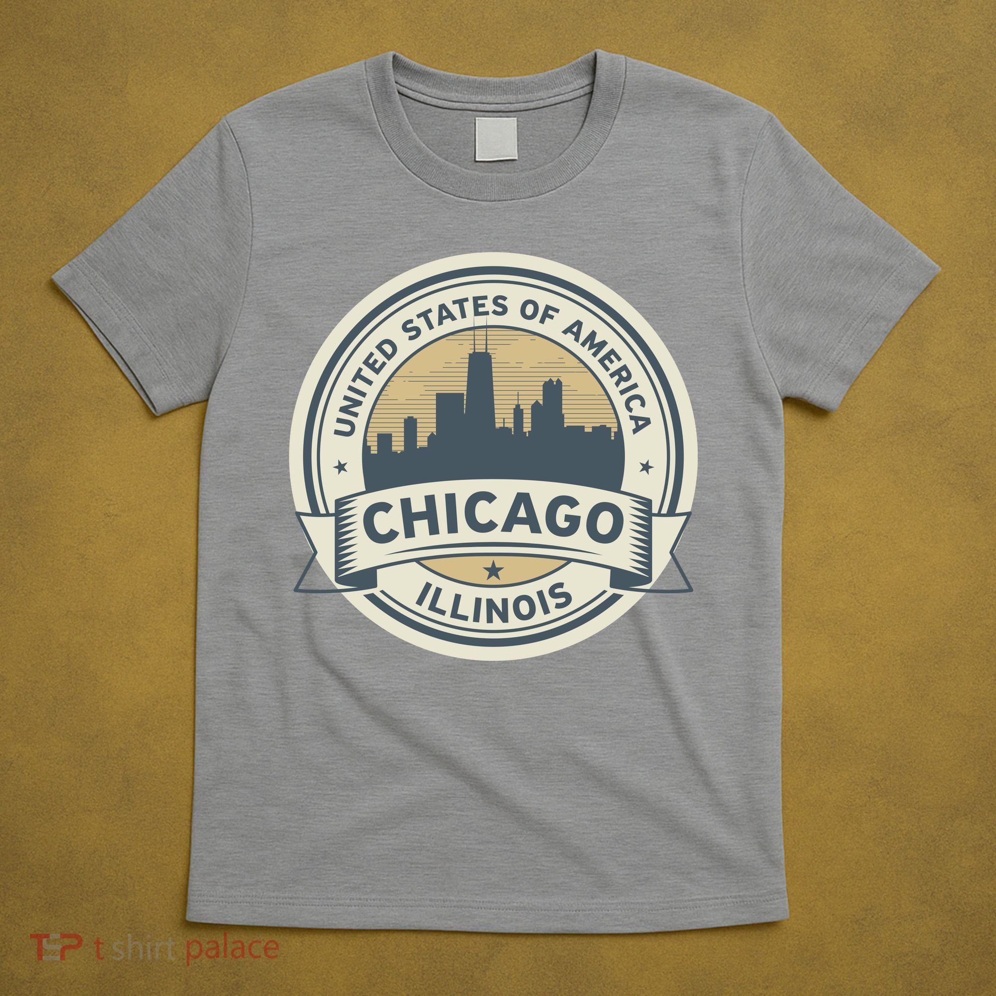 Chicago Illinois Stamp Logo T-Shirt