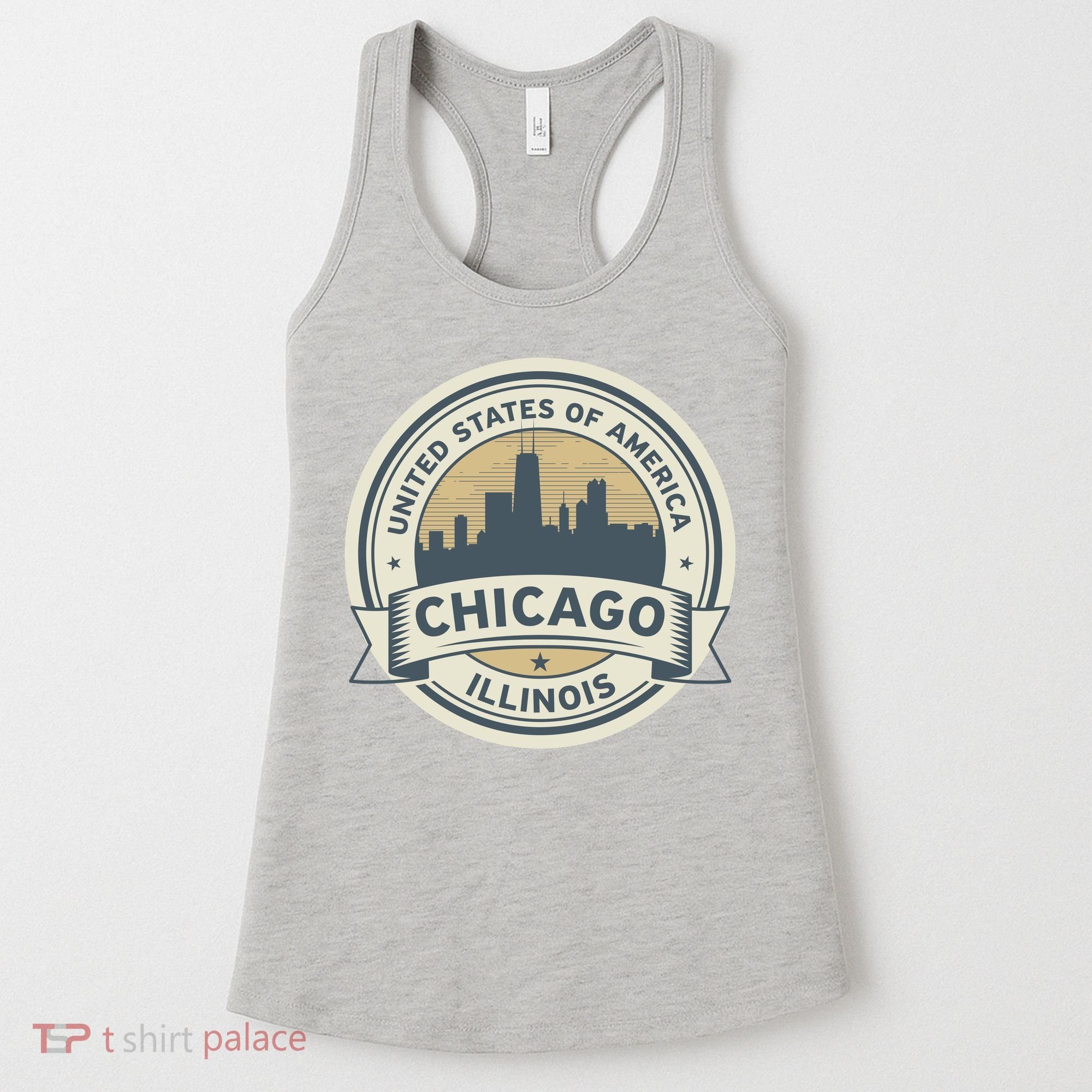 Chicago Illinois Stamp Logo Women's Tank Top