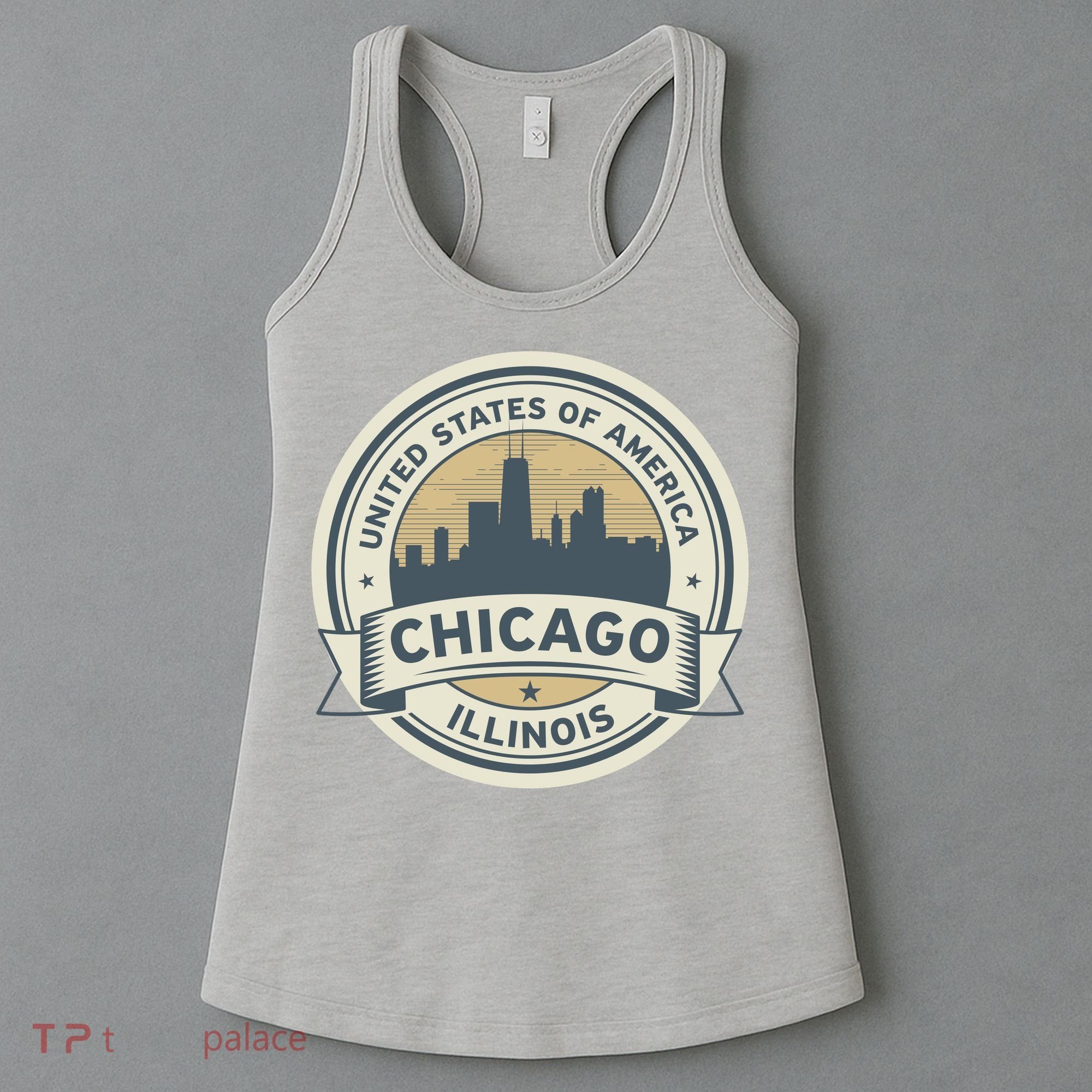 Chicago Illinois Stamp Logo Women's Tank Top