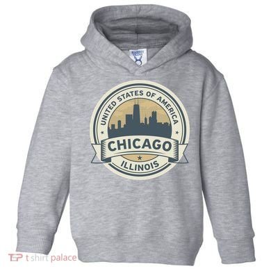 Chicago Illinois Stamp Logo Toddler Hoodie