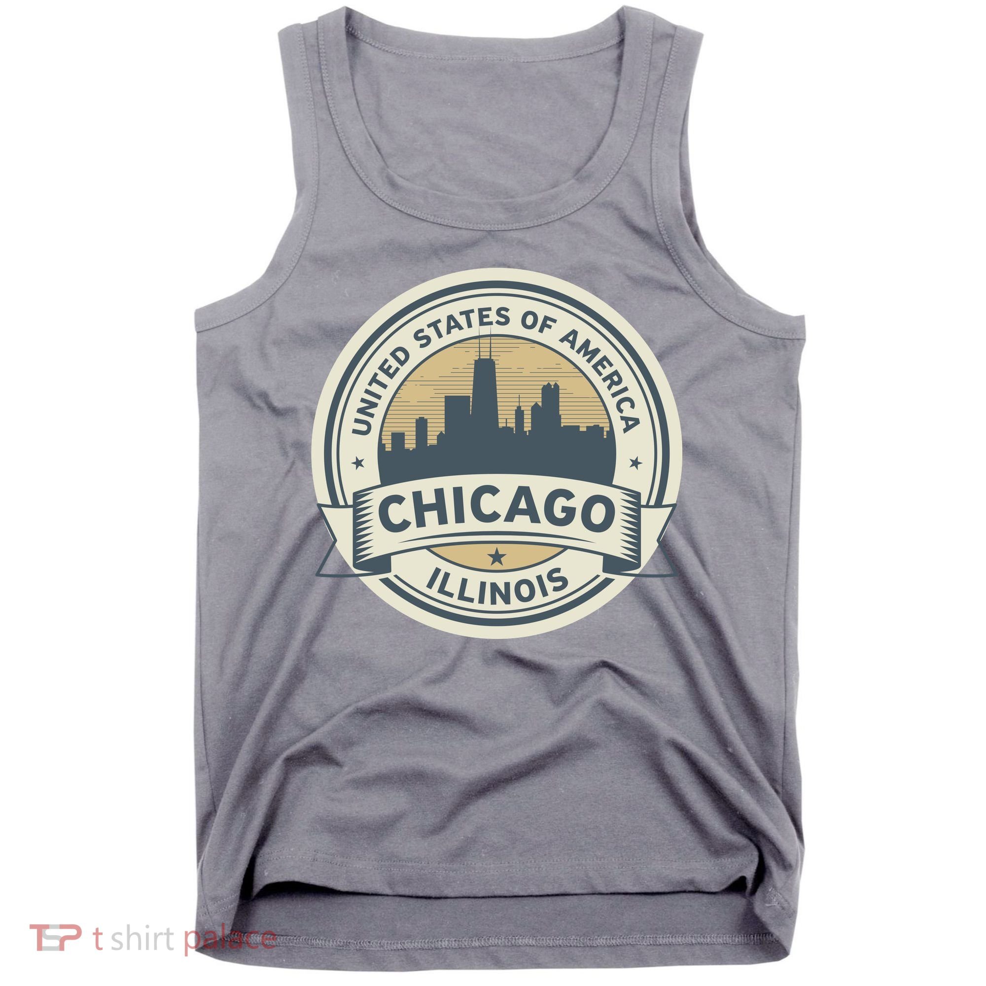 Chicago Illinois Stamp Logo Tank Top