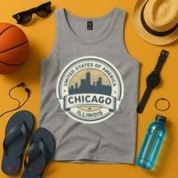Chicago Illinois Stamp Logo Tank Top thumb 4