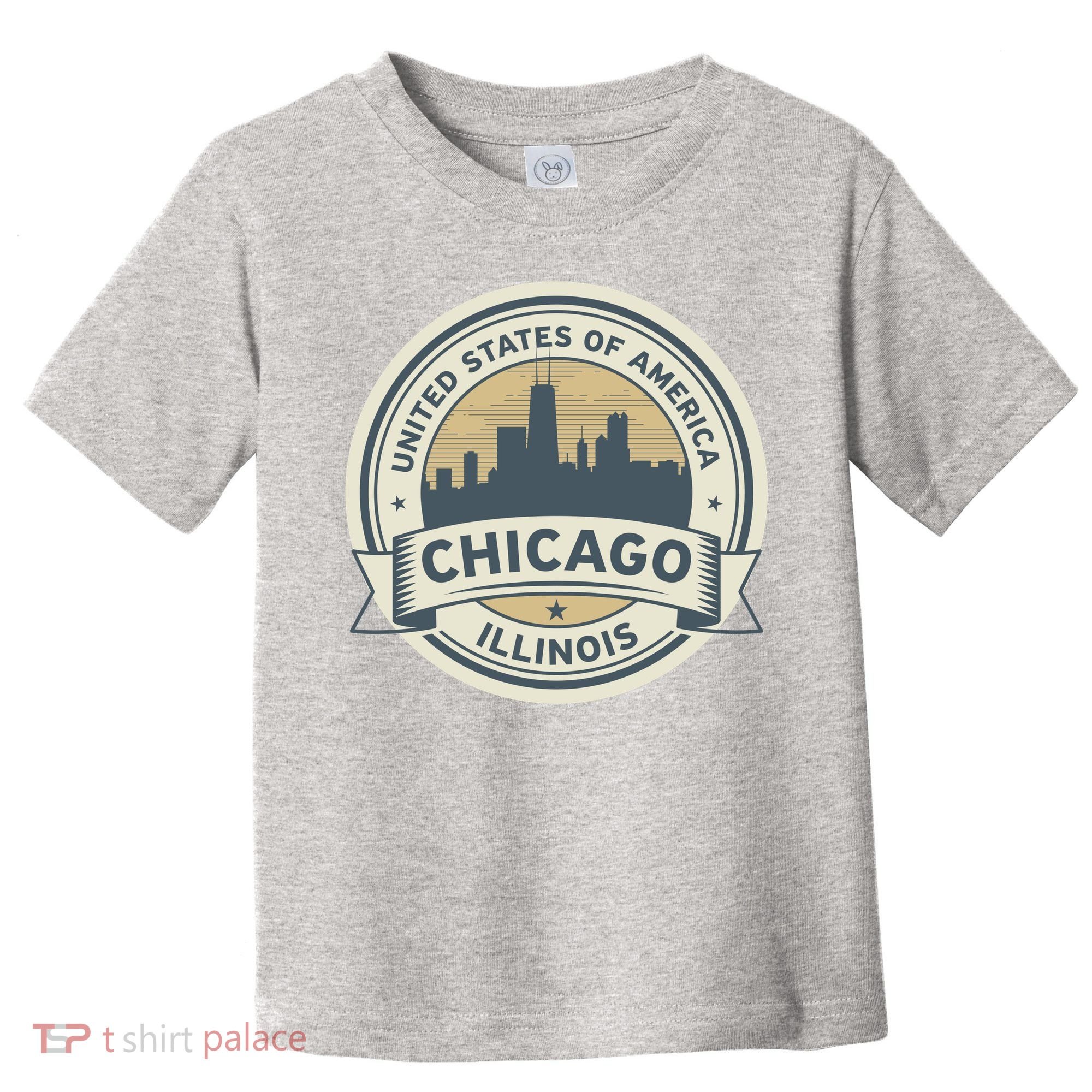 Chicago Illinois Stamp Logo Toddler T-Shirt
