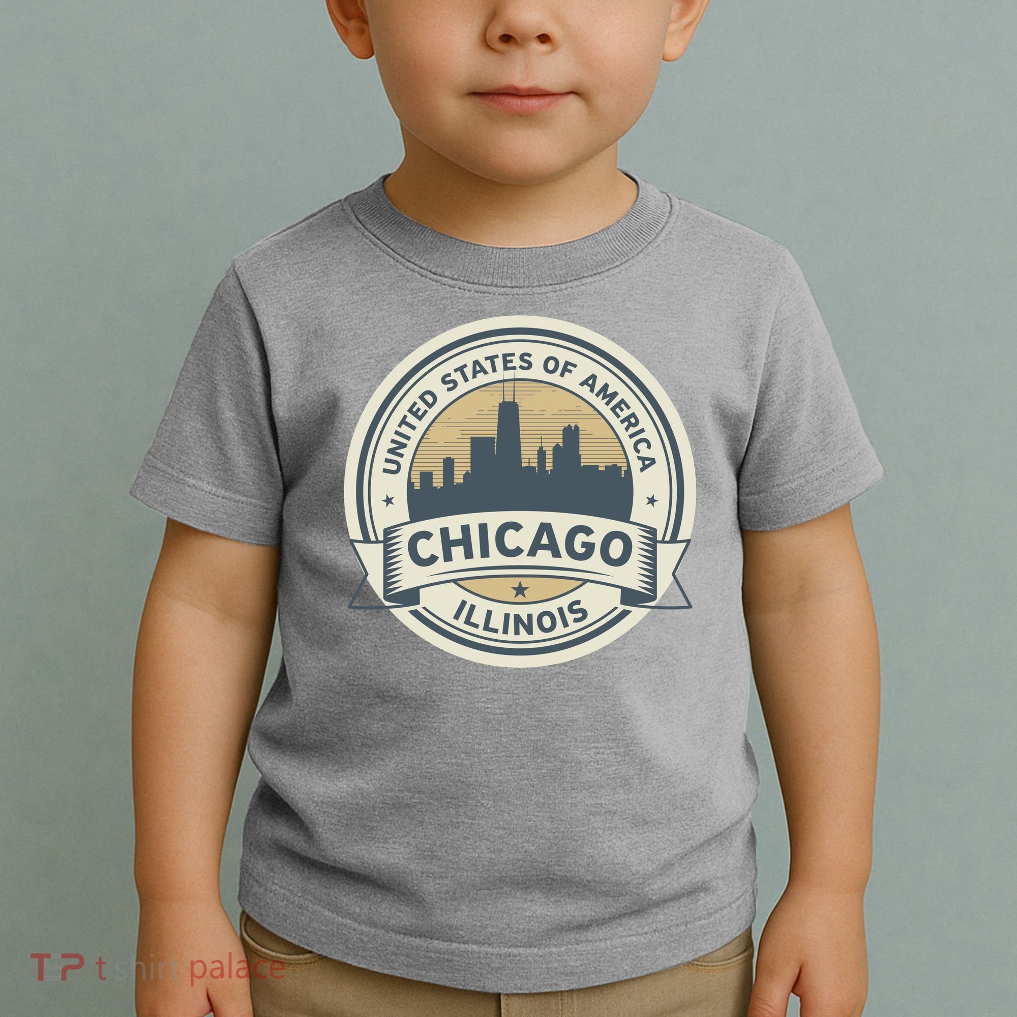 Chicago Illinois Stamp Logo Toddler T-Shirt