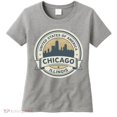 Chicago Illinois Stamp Logo Women's T-Shirt