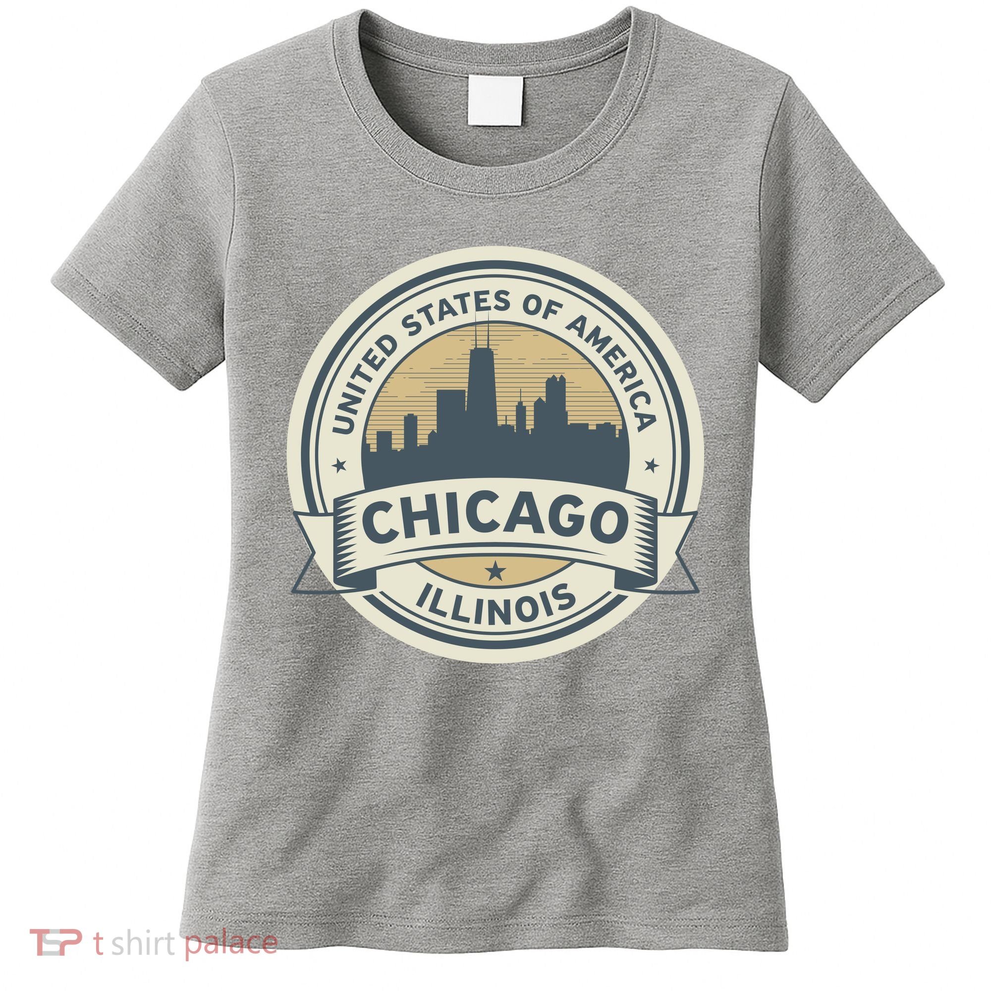 Chicago Illinois Stamp Logo Women's T-Shirt