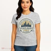 Chicago Illinois Stamp Logo Women's T-Shirt thumb 4