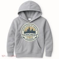 Chicago Illinois Stamp Logo Kids Hoodie thumb 0