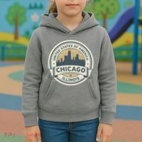 Chicago Illinois Stamp Logo Kids Hoodie thumb 3