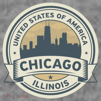 Chicago Illinois Stamp Logo Kids Long Sleeve Shirt thumb 2