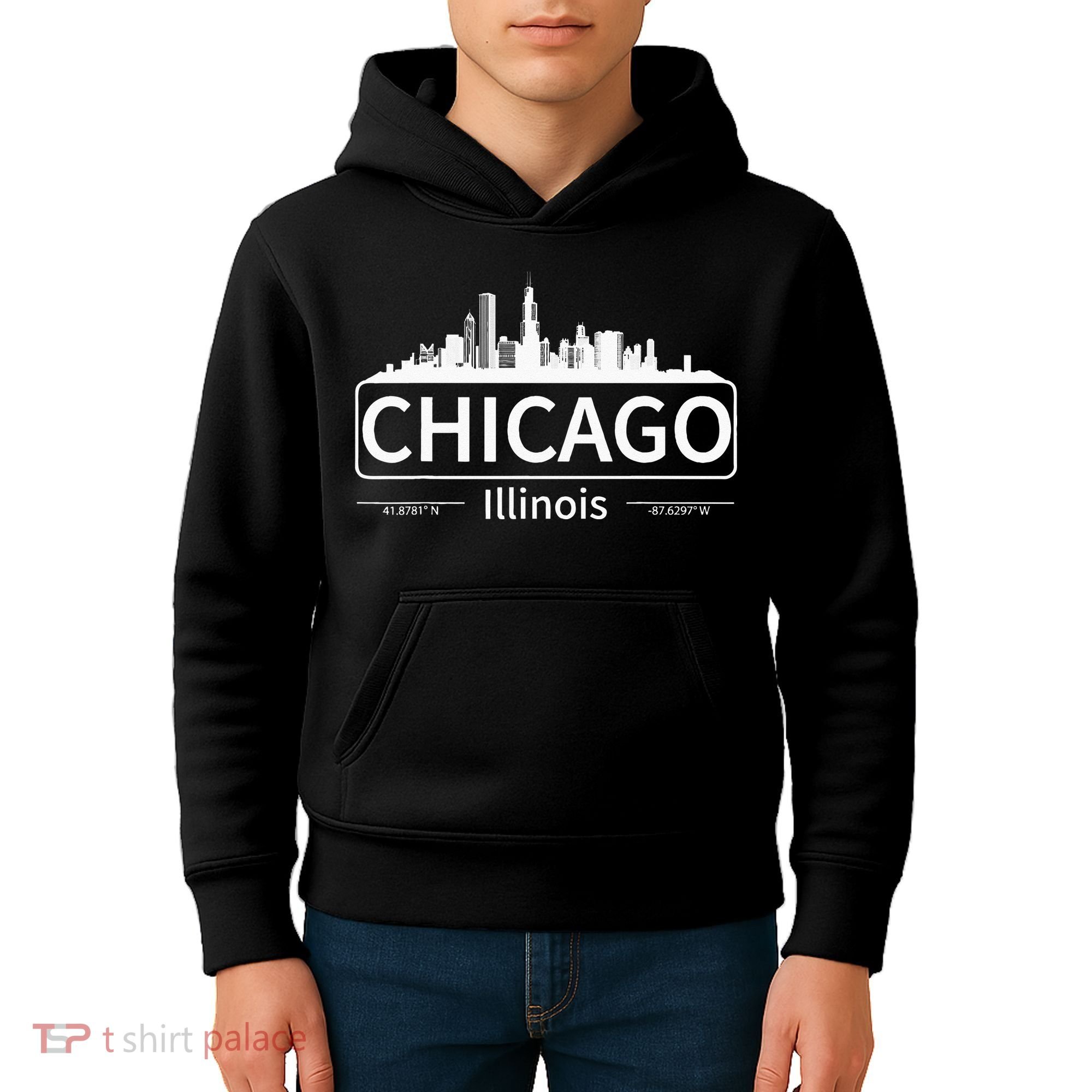 Chicago Illinois Skyline Travel To Chicago Love Kids Hoodie