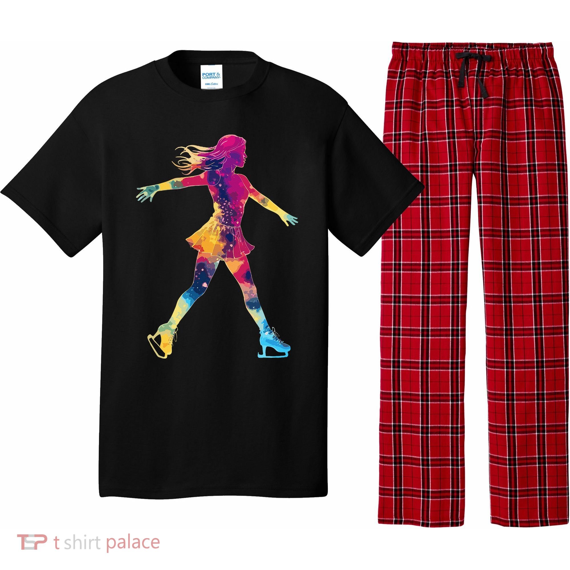 Cute Ice Skating Skater Figure Skating Pajama Set