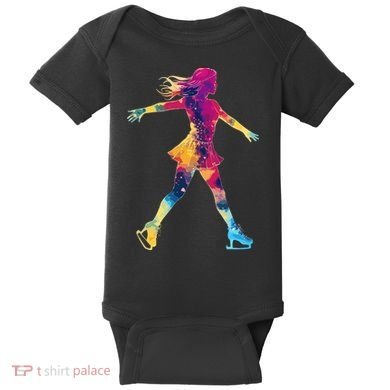 Cute Ice Skating Skater Figure Skating Baby Bodysuit