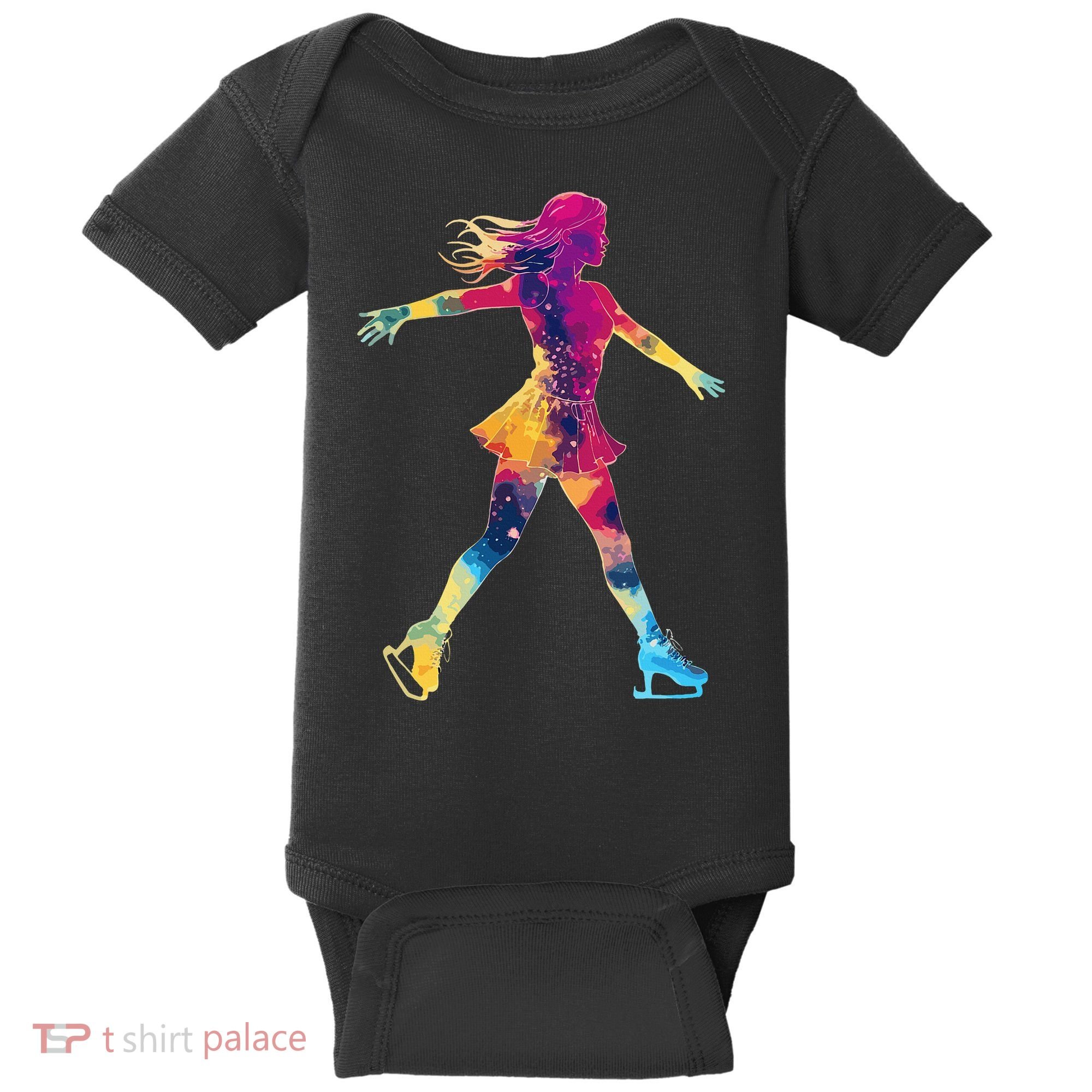 Cute Ice Skating Skater Figure Skating Baby Bodysuit