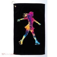 Cute Ice Skating Skater Figure Skating Golf Towel thumb 0