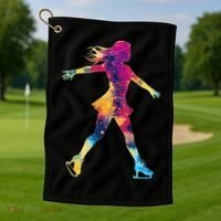 Cute Ice Skating Skater Figure Skating Golf Towel thumb 1