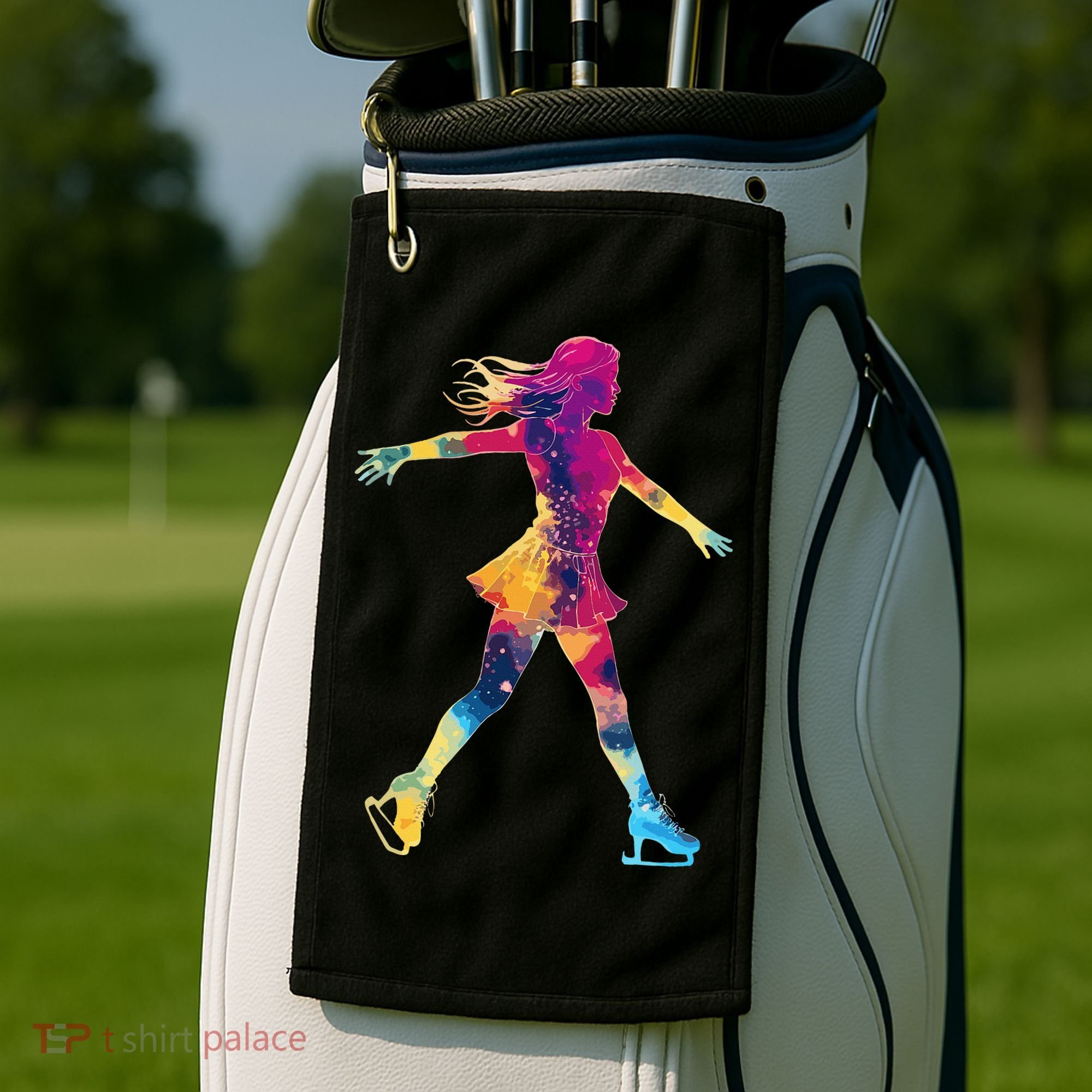 Cute Ice Skating Skater Figure Skating Golf Towel