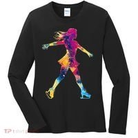 Cute Ice Skating Skater Figure Skating Women's Long Sleeve Shirt thumb 0