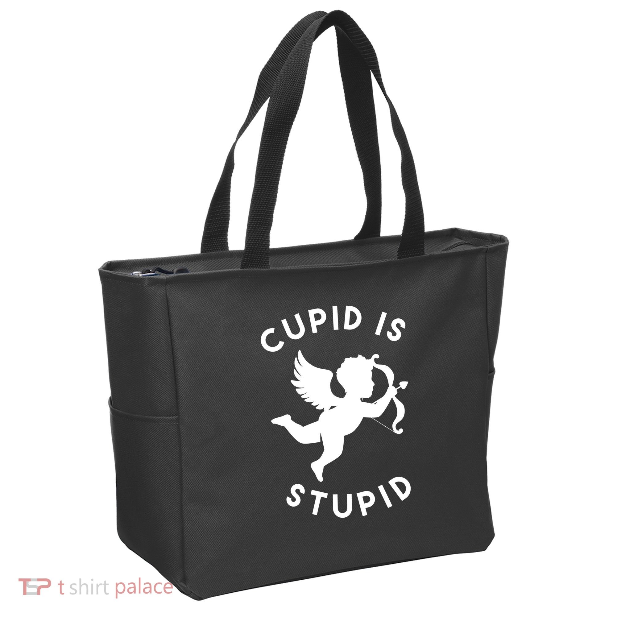 Cupid Is Stupid Anti Valentine Tote Bag