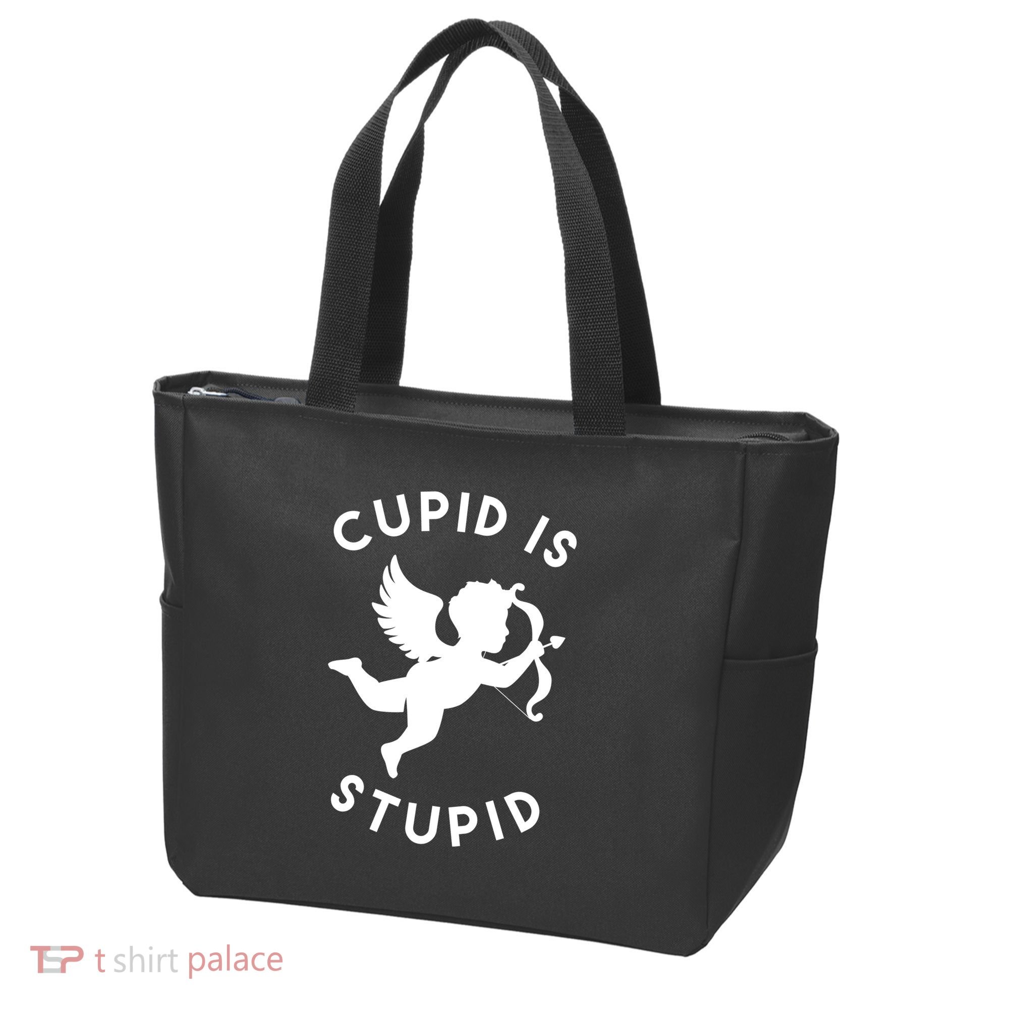 Cupid Is Stupid Anti Valentine Tote Bag