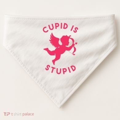 Cupid Is Stupid Anti Valentine USA-Made Doggie Bandana