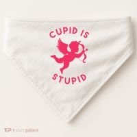 Cupid Is Stupid Anti Valentine USA-Made Doggie Bandana thumb 0